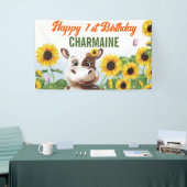 ブラウンカウサンフラワーガールファースト誕生日 横断幕 (トレードショー)