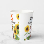 ブラウンカウサンフラワーガールファースト誕生日 紙コップ (左)