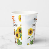 ブラウンカウサンフラワーガールファースト誕生日 紙コップ (右)