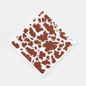 ブラウンカウスポッツプリントカウボーイ農家 スタンダードランチョンナプキン (角)