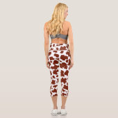 ブラウンカウスモダンポットプリント女性のカーボーイ カプリレギンス (裏面)