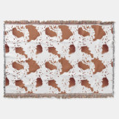 ブラウンカウズプリント スローブランケット (正面)