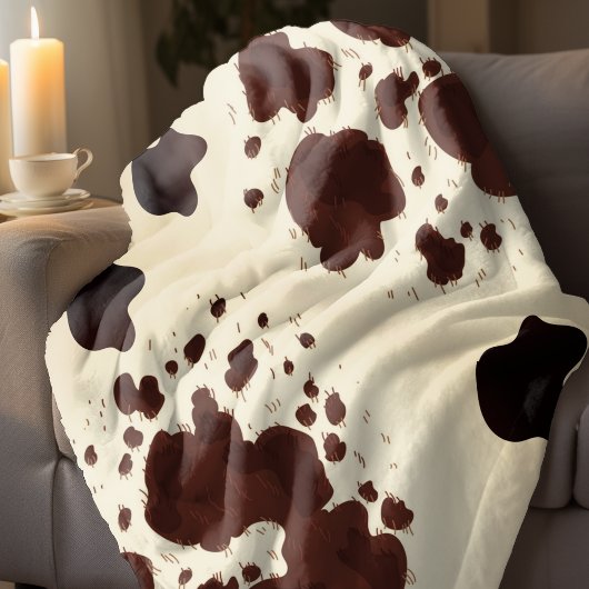ブラウンカウズプリント スローブランケット