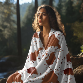 ブラウンカウズプリント スローブランケット