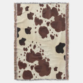 ブラウンカウズプリント スローブランケット (正面縦)