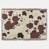 ブラウンカウズプリント スローブランケット (正面)