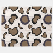 ブラウンカウズプリント フリースブランケット (正面(横))