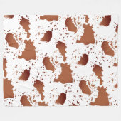 ブラウンカウズプリント フリースブランケット (正面(横))