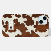 ブラウンカウハイドモノグラム Case-Mate iPhoneケース (裏面 (横))