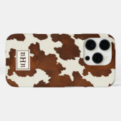 ブラウンカウハイドモノグラム Case-Mate iPhoneケース (裏面 (横))
