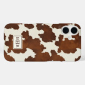 ブラウンカウハイドモノグラム Case-Mate iPhoneケース (裏面 (横))