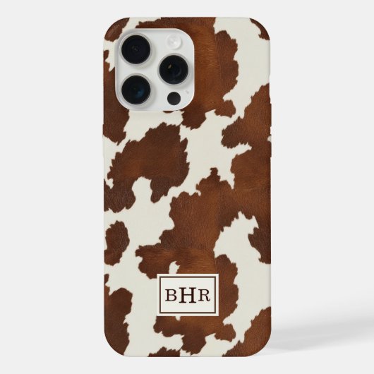 ブラウンカウハイドモノグラム iPhoneケース (裏面)
