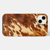 ブラウンカウハイド iPhoneケース (裏面横)
