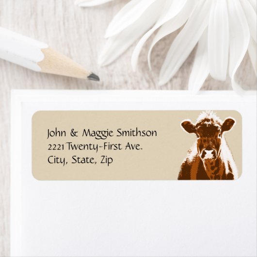 ブラウンカウファーム動物カスタム住所 シール (インサイチュ)
