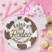 ブラウンカウプリントカントリーウェスタンロデオパーティー ペーパープレート (パーティー)