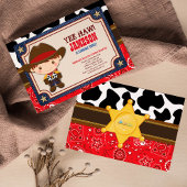 ブラウンカウボーイウェスタンオールドウェスト誕生日 招待状