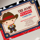 ブラウンカウボーイウェスタンオールドウェスト誕生日 招待状