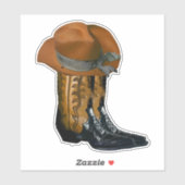 ブラウンカウボーイハットとブーツカントリーウェスタンアート シール (シート)