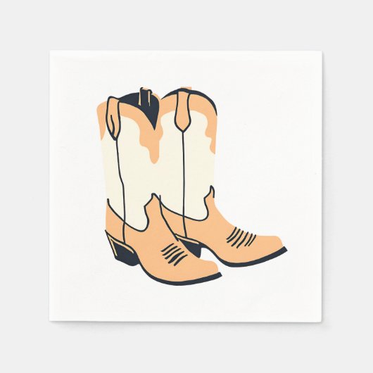 ブラウンカウボーイブーツ スタンダードカクテルナプキン (正面)