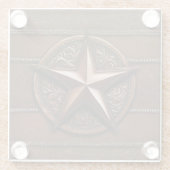 ブラウンカウボーイ素朴ウエスタンカントリーテキサス州スター ガラスコースター (裏面)