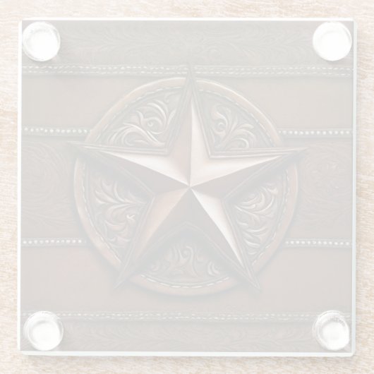 ブラウンカウボーイ素朴ウエスタンカントリーテキサス州スター ガラスコースター