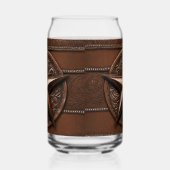 ブラウンカウボーイ素朴ウエスタンカントリーテキサス州スター ガラス缶 (右)