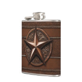 ブラウンカウボーイ素朴ウエスタンカントリーテキサス州スター フラスク (左)