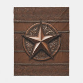 ブラウンカウボーイ素朴ウエスタンカントリーテキサス州スター フリースブランケット (正面)