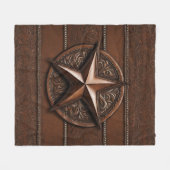 ブラウンカウボーイ素朴ウエスタンカントリーテキサス州スター フリースブランケット (正面(横))