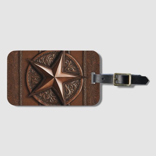 ブラウンカウボーイ素朴ウエスタンカントリーテキサス州スター ラゲッジタグ
