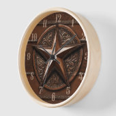 ブラウンカウボーイ素朴ウエスタンカントリーテキサス州スター 壁時計 (傾斜)