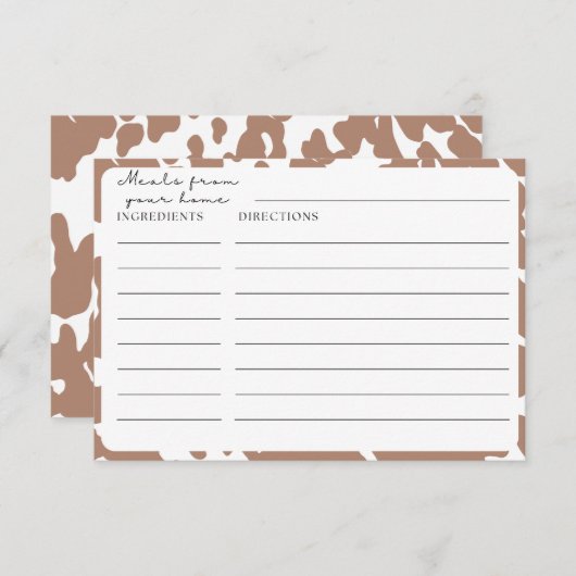 ブラウンカウープリントファームハウスレシピカード エンクロージャーカード (正面/裏面)