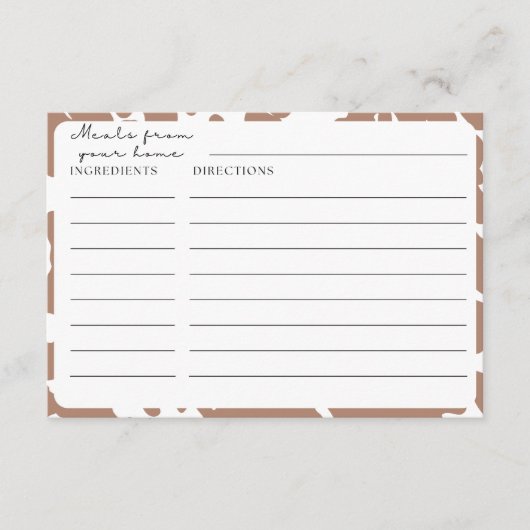 ブラウンカウープリントファームハウスレシピカード エンクロージャーカード (正面)