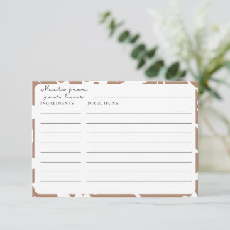 ブラウンカウープリントファームハウスレシピカード エンクロージャーカード
