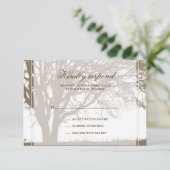 ブラウンカシの秋の結婚式の応答カード 出欠カード (スタンド正面)