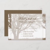 ブラウンカシの秋の結婚式の応答カード 出欠カード (正面/裏面)