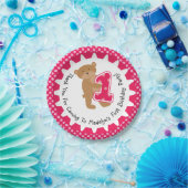 ブラウンカスタマイズベア1st誕生日紙プレート ペーパープレート (パーティー)