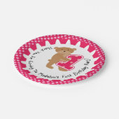 ブラウンカスタマイズベア1st誕生日紙プレート ペーパープレート (アングル)