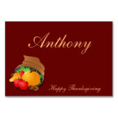 ブラウンカスタム感謝祭テーブルカードコルヌコピア テーブルナンバー (裏面)