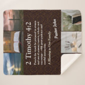 ブラウンカスタム牧師ユニーク向けクリスマスプレゼント シェルパブランケット (正面(横))