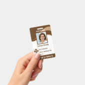 ブラウンカスタム社員のセキュリティID、ロゴ、バーコード バッジ (手持ち)