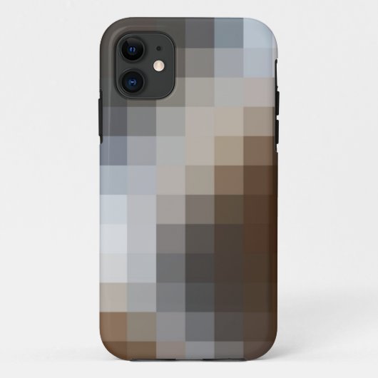 ブラウンカッコいい&グレーモザイクパターンiphone 11ケース Case-Mate iPhoneケース (裏面)