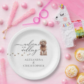 ブラウンカバポ犬のセット結婚へようこそ ペーパープレート (パーティー)