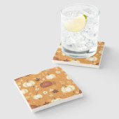 ブラウンカボチャフローラ秋と秋パターン ストーンコースター (横)