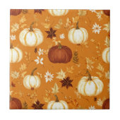 ブラウンカボチャフローラ秋と秋パターン タイル (正面)