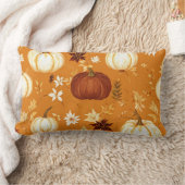ブラウンカボチャフローラ秋と秋パターン ランバークッション (ブランケット)