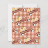 ブラウンカボチャートラック赤ちゃんシャワーサンキューカード 招待状 (裏面)