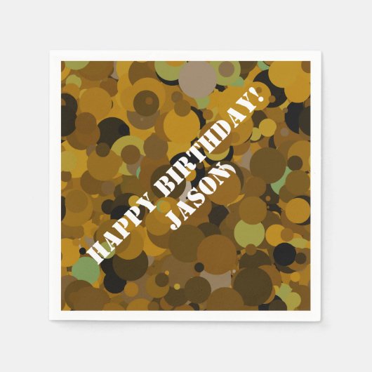 ブラウンカモフラージュ スタンダードカクテルナプキン (正面)