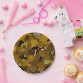 ブラウンカモフラージュ ペーパープレート (パーティー)