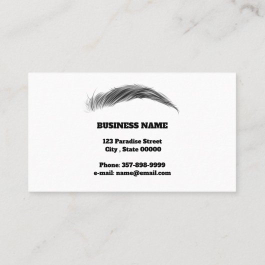 ブラウンカラーの名刺にマイクロブレイディングアーティスト 名刺 (裏面)